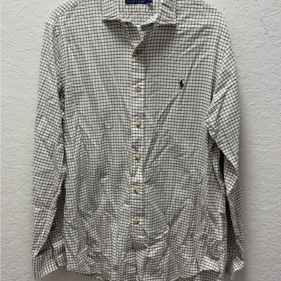 Men's cream Checkered‎ Shirt - Picture 1 of 7